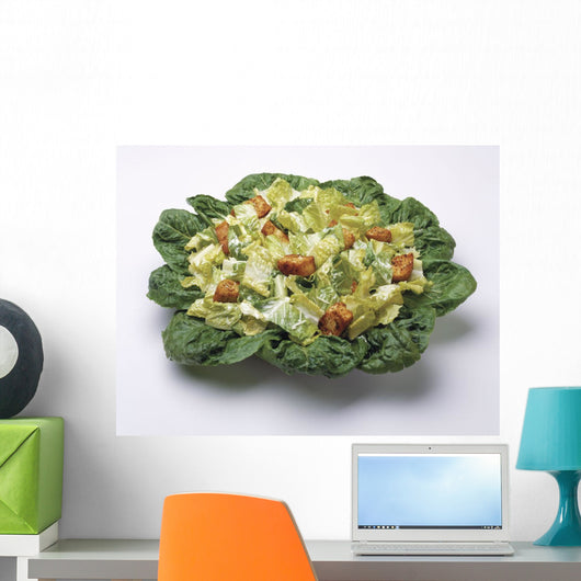 Food - Caesar salad prepared with Romaine lettuce Wall Mural