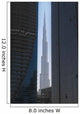 Looking between two tall office buildings to the Burj Khalifa Wall Mural