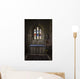 Stained glass windows and a table surrounded with candles in a church Wall Mural