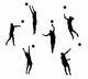 Beach volleyball (silhouettes) - vector Wall Decal