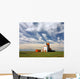 Inland grain terminal with railway in the prairies Wall Mural