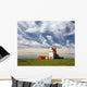 Inland grain terminal with railway in the prairies Wall Mural