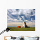 Inland grain terminal with railway in the prairies Wall Mural