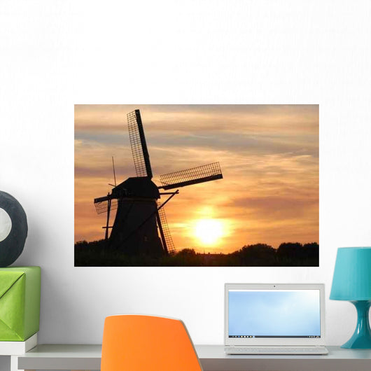 Dutch Windmill Beautiful Sun Wall Decal