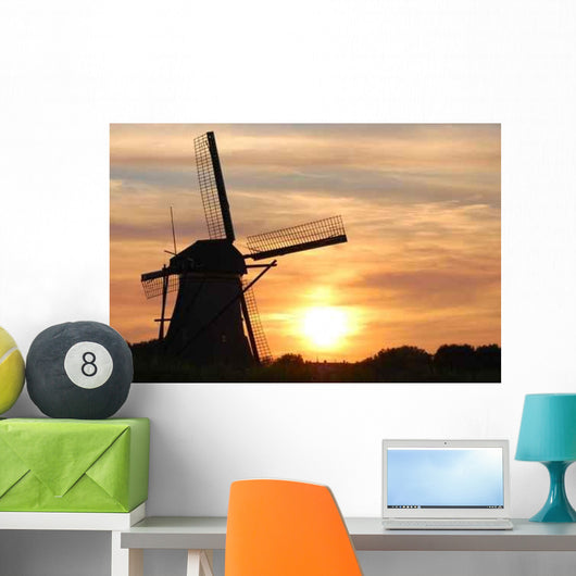 Dutch Windmill Beautiful Sun Wall Decal