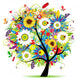 Floral tree beautiful Wall Decal