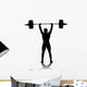 silhouette of the weight-lifter Wall Decal