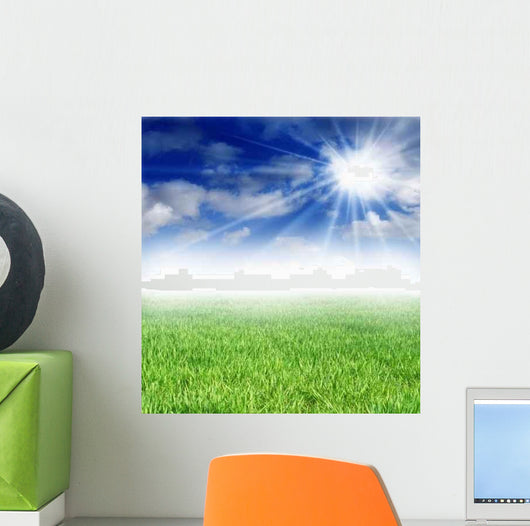 With Lawn and Blue Wall Decal