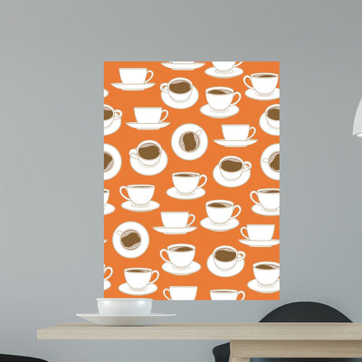 Coffee Wall Decal shown on a wall