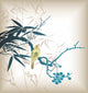 Bamboo Leaf Bird 4 Wall Mural