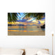 Tropical Beach at Sunset Wall Mural