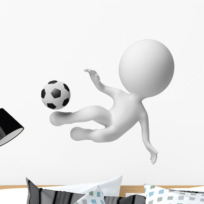 3D Small People Blow Wall Decal shown on a wall