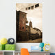 Long exposure of clothing drying on a clothesline moving Wall Mural