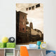 Long exposure of clothing drying on a clothesline moving Wall Mural