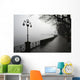 Lamp post and trees on a promenade along Lake Maggiore Wall Mural