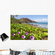 Beach morning glory with Pu'u O'lai in background Wall Mural