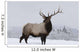 An elk standing in a field of snow with frozen trees in the background Wall Mural