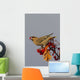 Bohemian Waxwing perches to eat Wall Mural