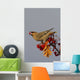 Bohemian Waxwing perches to eat Wall Mural