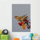 Bohemian Waxwing perches to eat Wall Mural