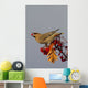 Bohemian Waxwing perches to eat Wall Mural