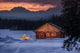 Log cabin with Christmas tree and decorations Wall Mural
