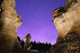 Light painting on monolith and star trails Wall Mural
