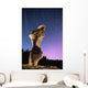Light painting on monolith and star trails Wall Mural
