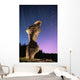 Light painting on monolith and star trails Wall Mural