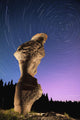 Light painting on monolith and star trails Wall Mural