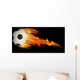 an image of a soccerball on fire Wall Mural
