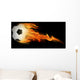 an image of a soccerball on fire Wall Mural