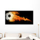 an image of a soccerball on fire Wall Mural