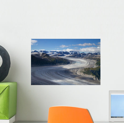 Aerial view of a meandering glacier within Lake Clark Pass Wall Mural