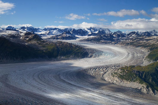 Aerial view of a meandering glacier within Lake Clark Pass Wall Mural