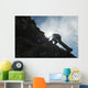 Man scrambling up ridge in the Black Cuillin Wall Mural