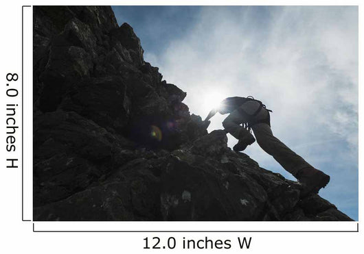 Man scrambling up ridge in the Black Cuillin Wall Mural