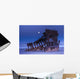 The moon sets over the wreck of the Peter Iredale Wall Mural