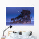 The moon sets over the wreck of the Peter Iredale Wall Mural
