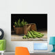 Green beans in baskets Wall Mural