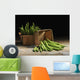 Green beans in baskets Wall Mural