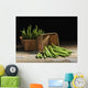 Green beans in baskets Wall Mural