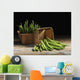 Green beans in baskets Wall Mural