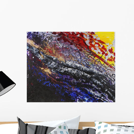 Colourful painting with texture Wall Mural