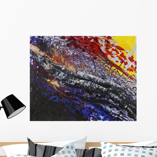 Colourful painting with texture Wall Mural
