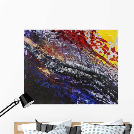 Colourful painting with texture Wall Mural