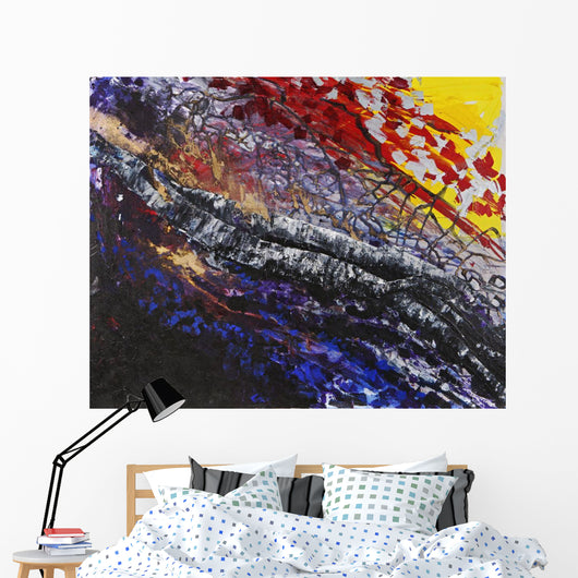 Colourful painting with texture Wall Mural