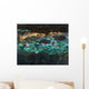 Painting of a pond with lily pads and water lilies Wall Mural