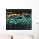 Painting of a pond with lily pads and water lilies Wall Mural