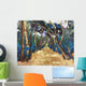 Painting of a path between the trees Wall Mural